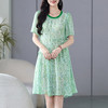 丁摩 夏日新款小个子真丝绿色碎花宽松A版显瘦桑蚕丝连衣裙女夏5ZF-69499 商品缩略图1