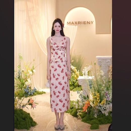 MAXRIENY浪漫氛围感钉珠碎花吊带上衣25夏季新款(货号:MF86TP267) 商品图1