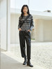 秋冬季新款黑色皮裤女宽松显瘦松紧腰阔腿裤复古风时尚休闲九分裤 商品缩略图1