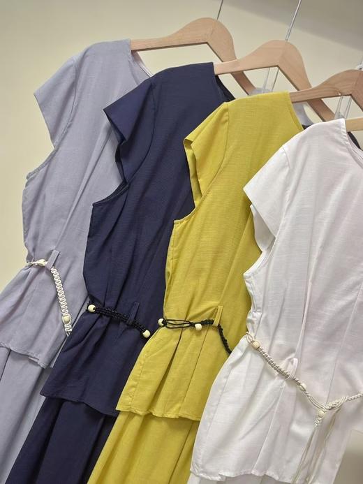 套装【韩系2025】2535棉麻飞飞袖上衣➕阔腿裤两件套-喜出 商品图3