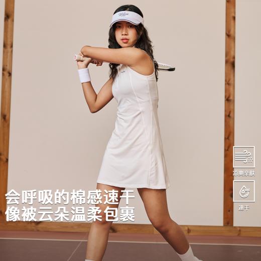 录士LUSHISI纾白主题运动棉感速干网球羽毛球休闲POLO领连衣裙女 商品图0