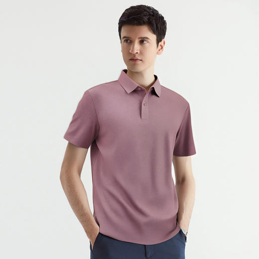 罗蒙六角珠短袖polo衫夏季男女款休闲t恤纯色凉感polo衫男短袖 商品图4