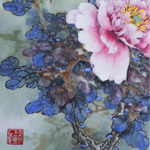 叶泉《粉牡丹》国画原作45CM*45CM 手绘宣纸花卉作品 商品图2