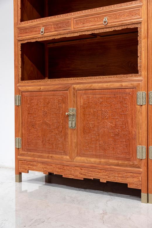 红桥红  家具严选  缅甸花梨（大果紫檀）【109 故宫款福庆有余 书架】 商品图5