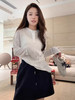 COCO ZONE 刘一一 【100亚麻】三粒扣简约翻领长袖T恤CD1A0378 商品缩略图1
