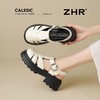 ZHR则则银色罗马凉鞋女2025新款厚底休闲鞋编织猪笼镂空包头凉鞋 商品缩略图7