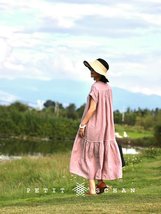 PETIT SCHAN小闪 CLO#840 Klingsor's Last Summer 克林索尔的夏 纯亚麻色织文艺连衣裙 商品图2