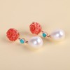【玫瑰之约】珊瑚珍珠耳坠   SH12505027 商品缩略图1