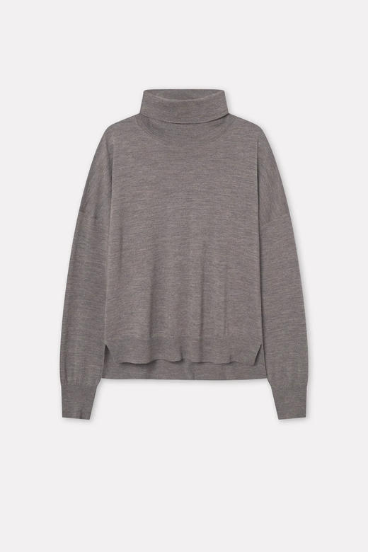 Mark Kenly Domino Tan 25PF 灰褐色KETTA美丽诺羊毛高领针织衫 商品图3