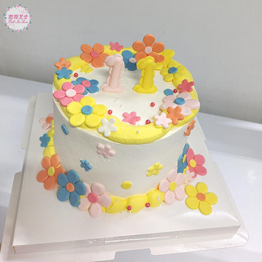 【新款】花漾年华蛋糕，充满多巴胺的卡通花花，萌趣满满~蛋糕上面的数字可更换 商品图3