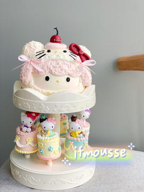 「女孩」旋转hello kitty 转转乐 正版摆件