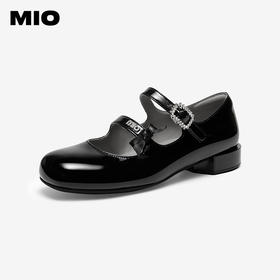 MIO米奥miu系玛丽珍多条带秋季新款蝴蝶结水钻圆头芭蕾单鞋女M254413602