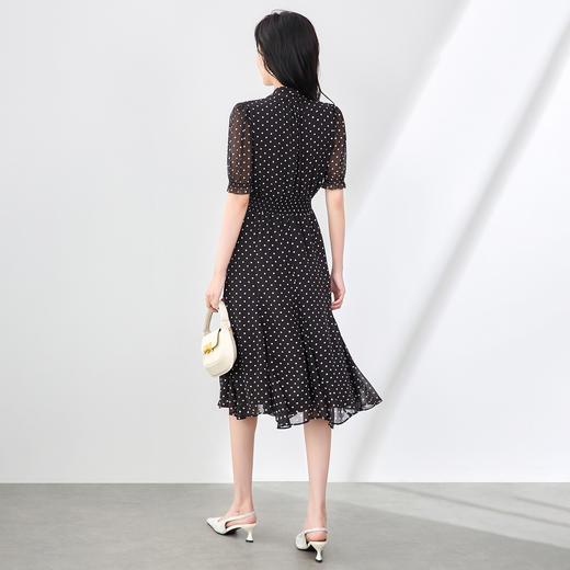 「高货wl」全新升级【铂金会员330/天猫439/差价109】(50241)洛诗琳法式复古波点气质连衣裙2025夏季新款收腰系带裙女 商品图1