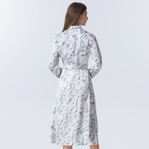 【正式感通勤连衣裙】EITIE爱特爱气质立领蓝色印花2025秋季新款C2507822 商品图4