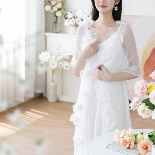 苏苏姐家虞美人披肩手工DIY马海毛棒针毛线团毛衣材料包 商品图2