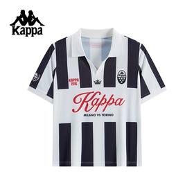 Kappa女款复古条纹短袖POLO衫K0F62PD03