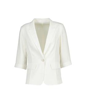 SZ2A52_皓色_西装外套_春夏_中袖翻领卷边袖单排扣设计感_高级女装_BERNIEELEN 伯妮斯茵