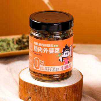 小味儿（XiaoWeiEr）腊肉外婆菜湖南下饭菜238g酸菜特产辣椒酱咸菜萝卜干腌菜榨菜瓶装 /粮油调味 /调味品 /榨菜/酱腌菜 商品图1