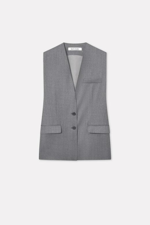 Mark Kenly Domino Tan 25PF 烟灰色JILL轻量羊毛马甲 商品图3