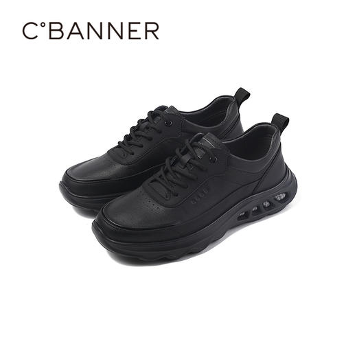 千百度秋季商务休闲鞋牛皮革脚垫通勤会议通用男鞋A25416504 商品图5