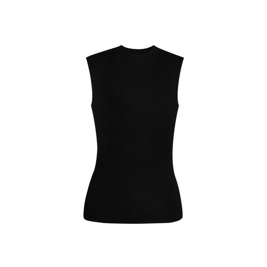 丁摩 法式半高领羊毛针织衫无缝一体蓝色背心高级感上衣女5ZF-24315 商品图6