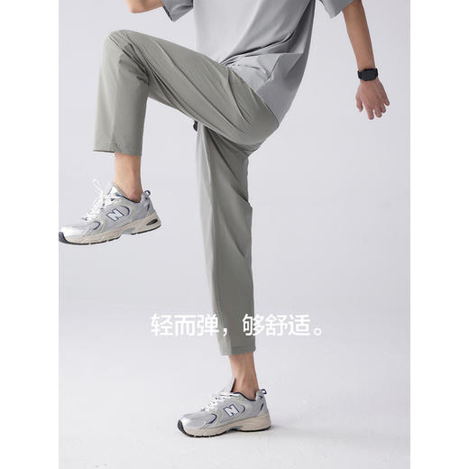 棉仓343818024-微宽松轻薄四面弹牛筋松紧腰锥形九分裤 商品图2