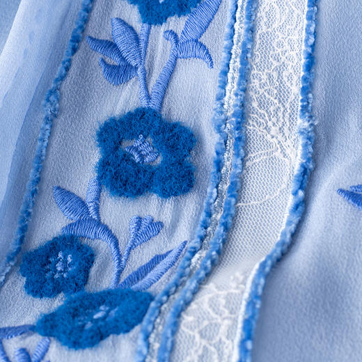 【林栖设计小店】【现货】明月花真丝轻凉马面裙2025秋季新款天丝绒绣复古半身裙女1953042 商品图6