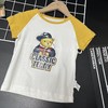 【选2件15元-NO退】100黄色插肩袖小熊短袖T恤-微脏-喜出 商品缩略图0