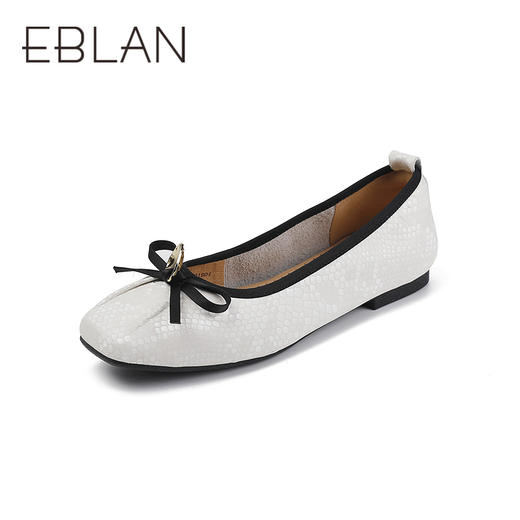 伊伴秋季动物纹鞋面蛇纹图案褶皱设计便鞋单鞋B25461701 商品图0