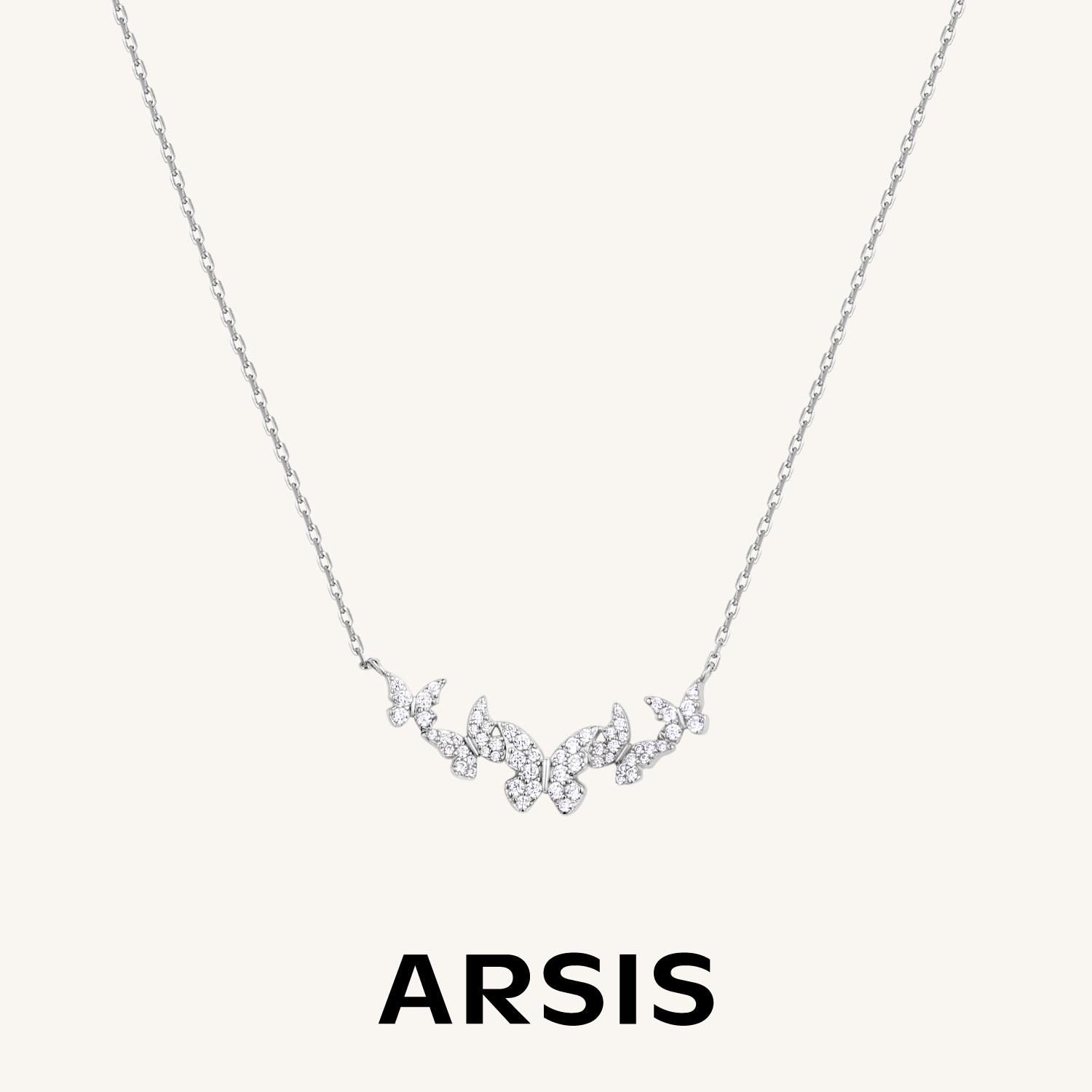 ARSIS银饰｜幸运符号系列 星悦蝴蝶微笑项链