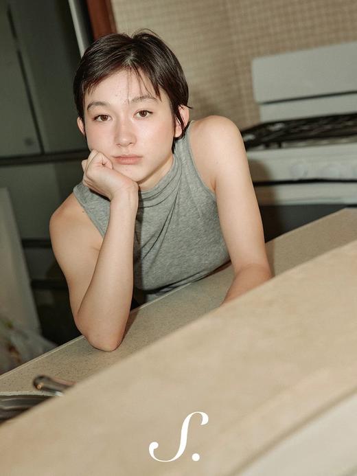 shyshystill/shy202401032/天丝美丽奴羊毛中高领弹力修身凉感无袖上衣 商品图3