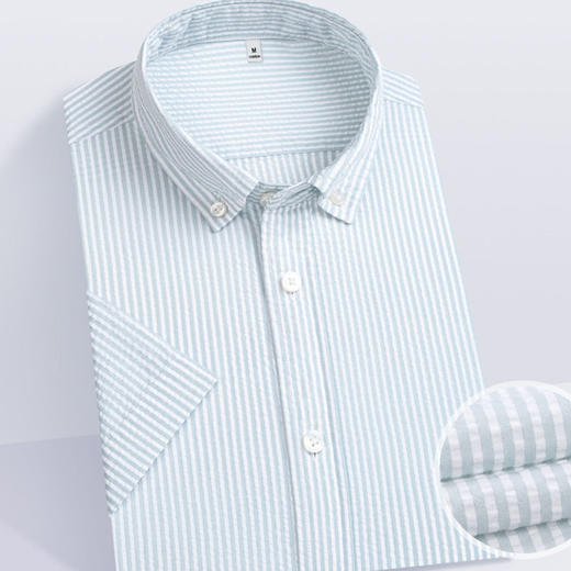 男士全棉泡泡纱短袖衬衫 商品图3