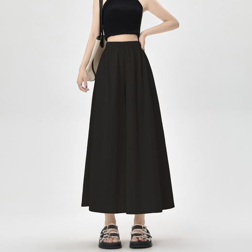 丁摩 纯色阔腿裤女垂感新款夏季薄款小个子裤裙高级感山本休闲裤5ZF-2517 商品图8