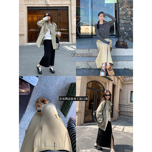 EKOOL空气棉高腰半身裙女秋季宽松百搭直筒裙 商品图1