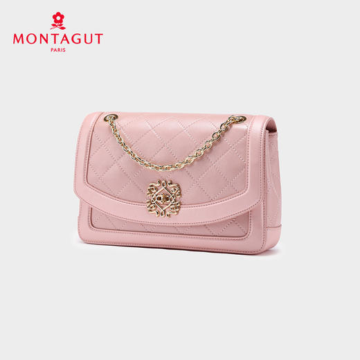 梦特娇女士时尚链条包真皮斜挎包个性菱格包可爱单肩包 商品图1