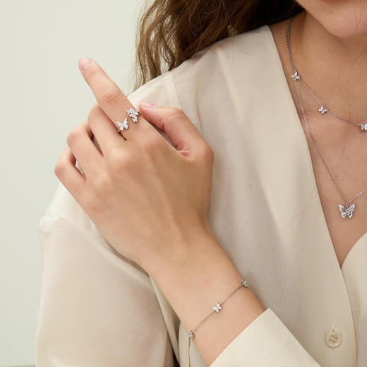 ARSIS银饰｜幸运符号系列 星悦蝴蝶开口戒 商品图3