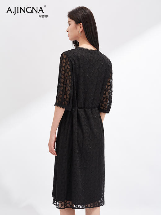 【立体挺括】阿菁娜浪漫法风奢雅重工蕾丝连衣裙F30X212068 商品图2