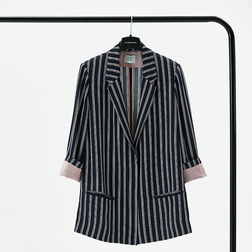 simplepieces条纹西服女薄款春夏chic显瘦休闲小西装SPS 商品图1