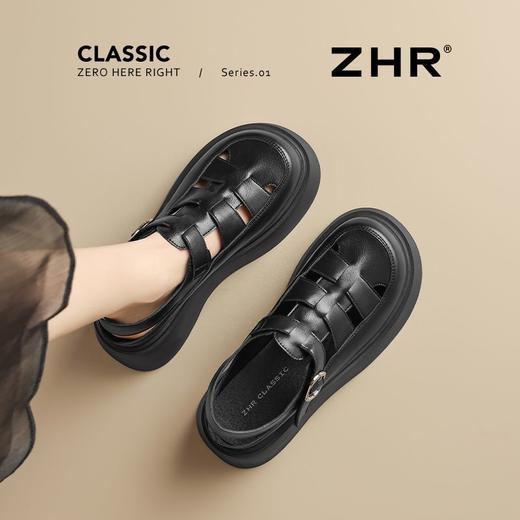 ZHR则则透气镂空罗马凉鞋女厚底凉鞋女夏季复古风时装凉鞋女外穿 商品图9