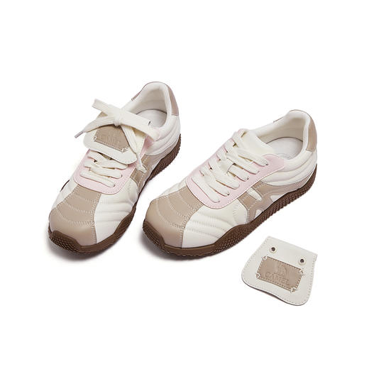 骆驼女鞋2025秋季新款复古阿甘鞋休闲板鞋时尚休闲鞋百搭德训鞋女 L25A577093 商品图4