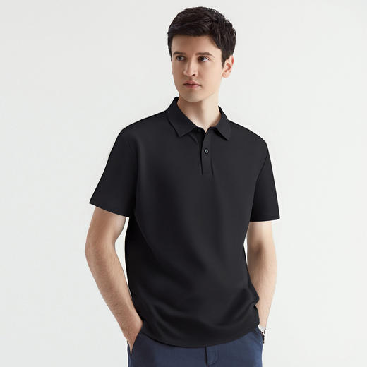 罗蒙六角珠短袖polo衫夏季男女款休闲t恤纯色凉感polo衫男短袖 商品图2