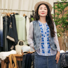 【林栖设计小店】（现货）【牛仔系列】棉混纺牛仔马甲修身显瘦2025早秋新款上衣女G1653005