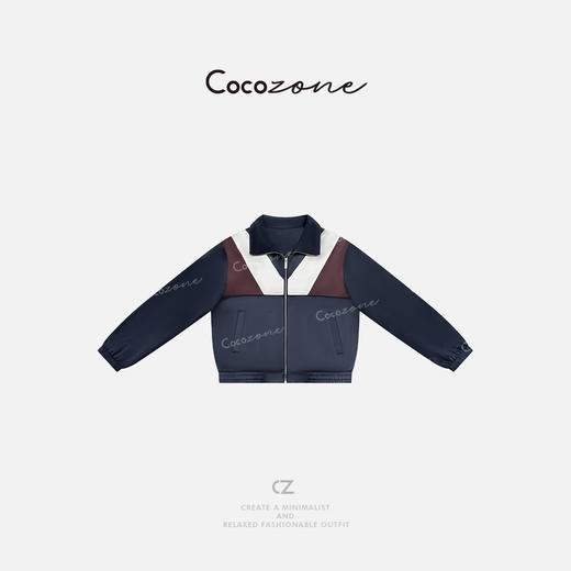 COCO ZONE 刘一一 “布拉格”时尚撞色拼接休闲拉链外套CD1A0146 商品图0