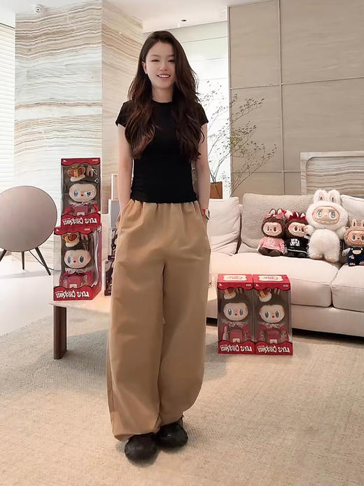 COCO ZONE 刘一一  “夸夸裤”汉麻棉混纺修饰腿型休闲裤CD1A1003 商品图1