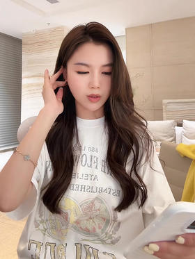 COCO ZONE 刘一一【100棉】复古做旧领口磨破圆领短袖CD1A0536