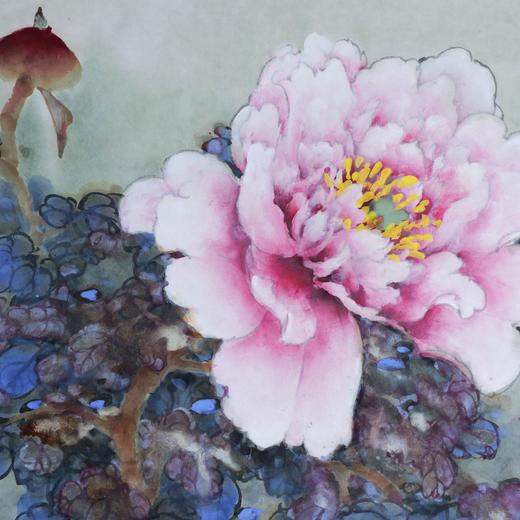 叶泉《粉牡丹》国画原作45CM*45CM 手绘宣纸花卉作品 商品图4