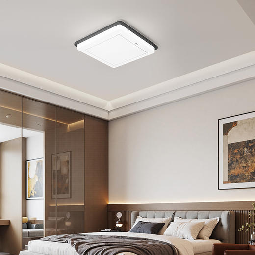 欧普（OPPLE）霜月卧室简约现代方形新中式吸顶灯 商品图4