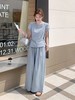 套装【韩系2025】855（赠送小腰包）休闲后系扣上衣➕阔腿裤两件套-喜出 商品缩略图0