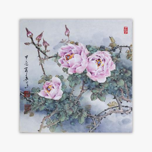 叶泉《粉月季》国画原作45CM*45CM 手绘宣纸花卉作品 商品图0