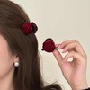 丁摩 安可拉红色玫瑰花朵公主头抓夹小号女侧边头饰发夹后脑勺半扎发5ZF-372 商品缩略图0